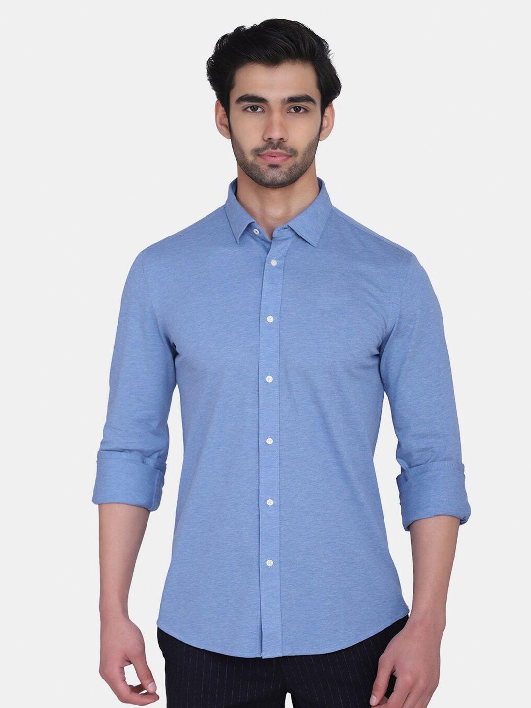 blackberrys men blue phoenix skinny fit cotton casual shirt