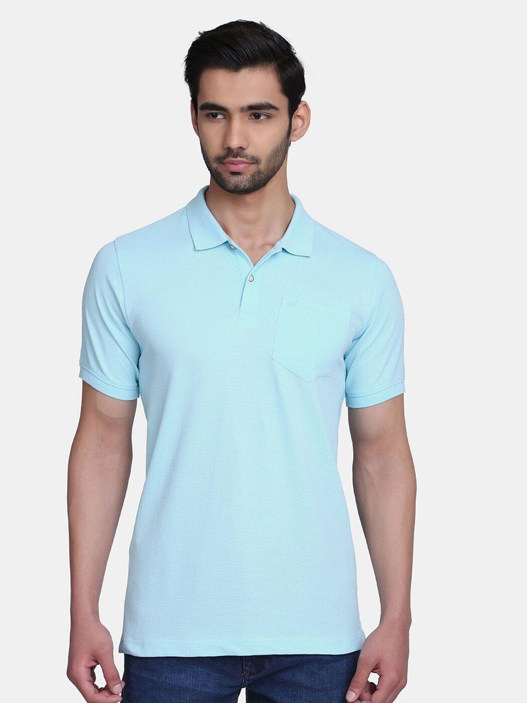 blackberrys men blue polo collar slim fit t-shirt