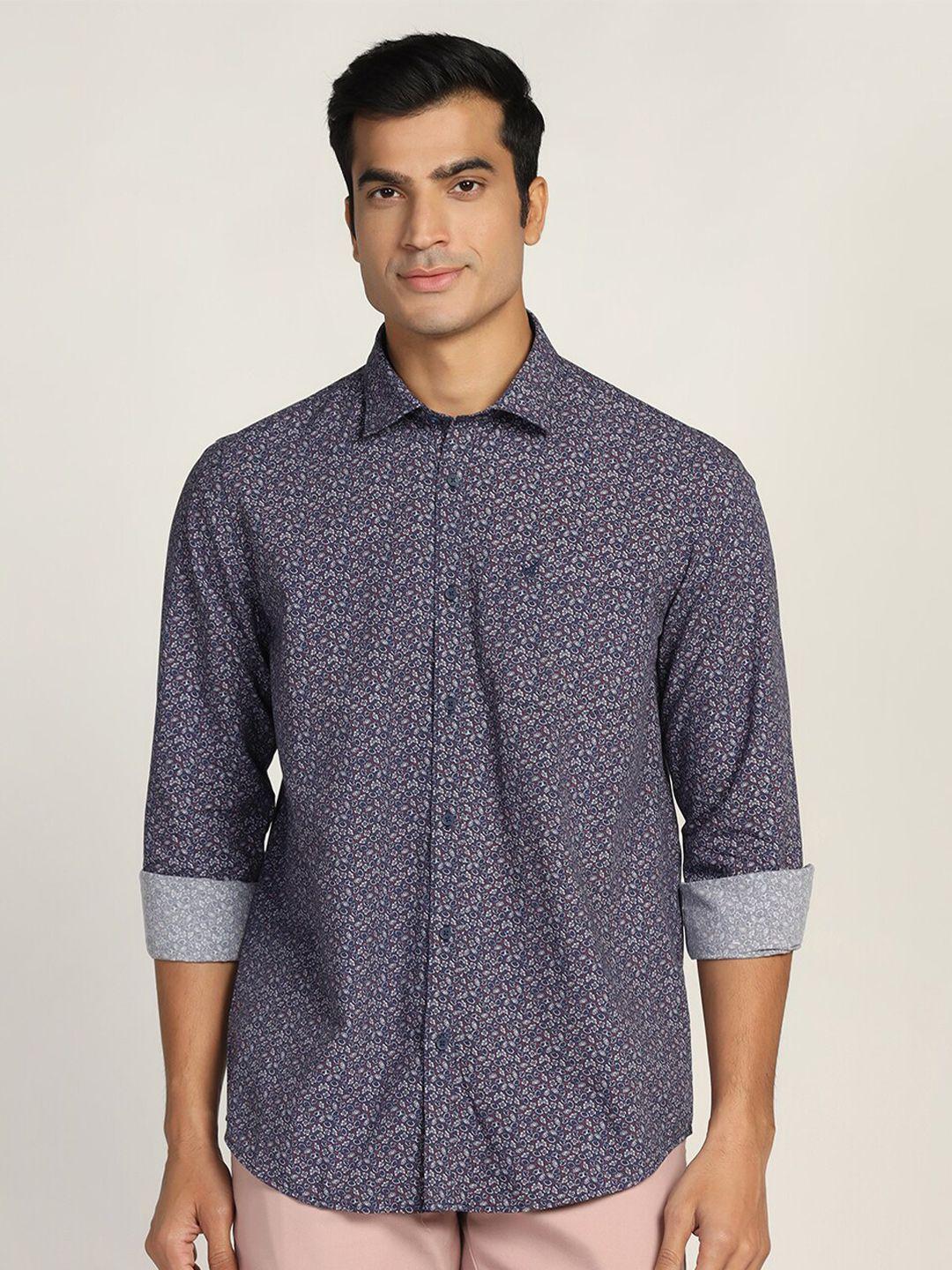 blackberrys men cotton slim fit floral printed casual shirt