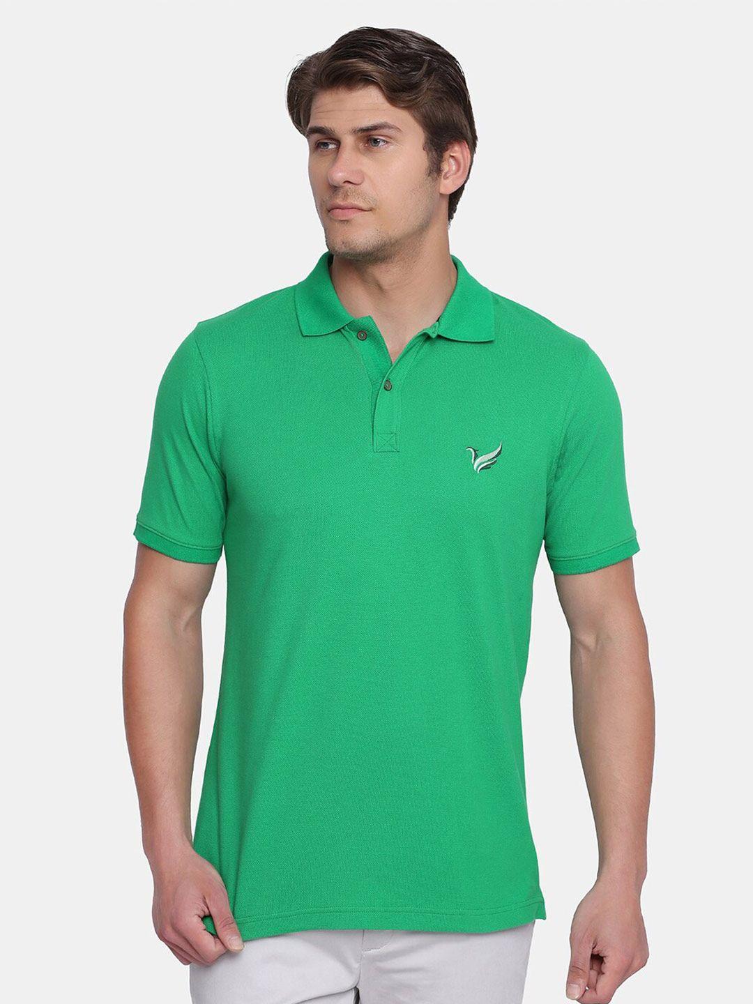 blackberrys men green polo collar slim fit t-shirt