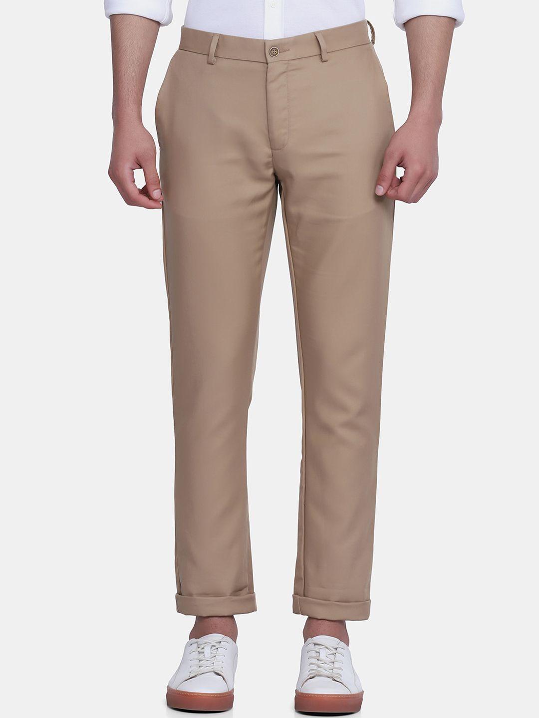 blackberrys men khaki b-95 slim fit trousers