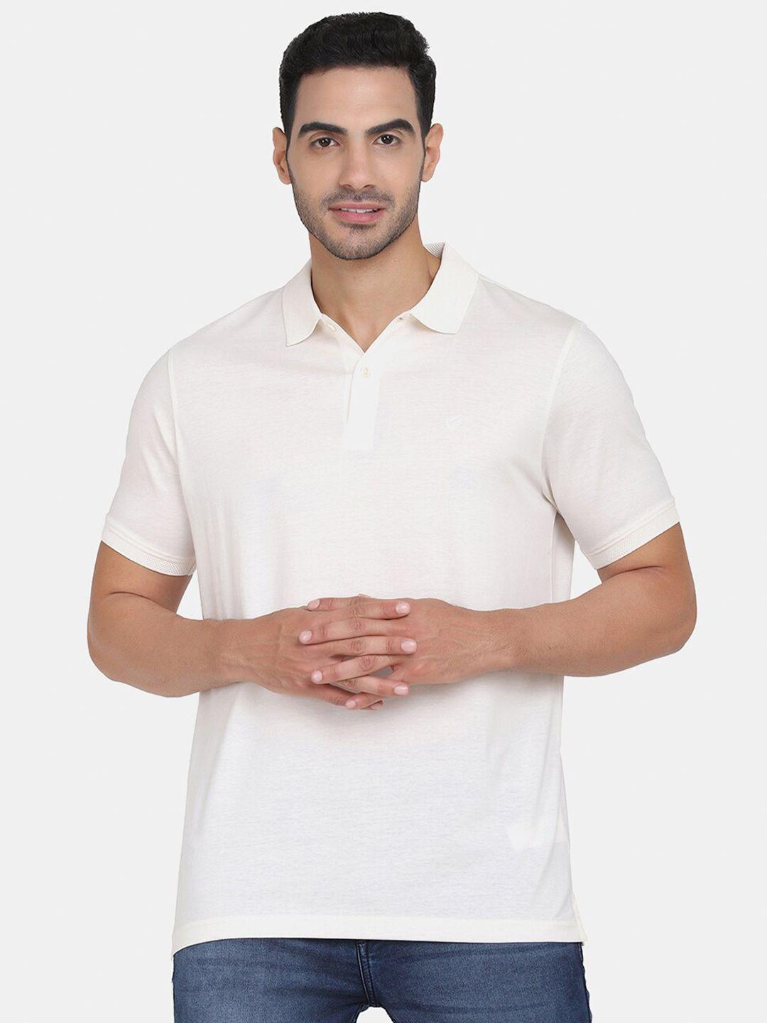 blackberrys men off white polo collar slim fit t-shirt