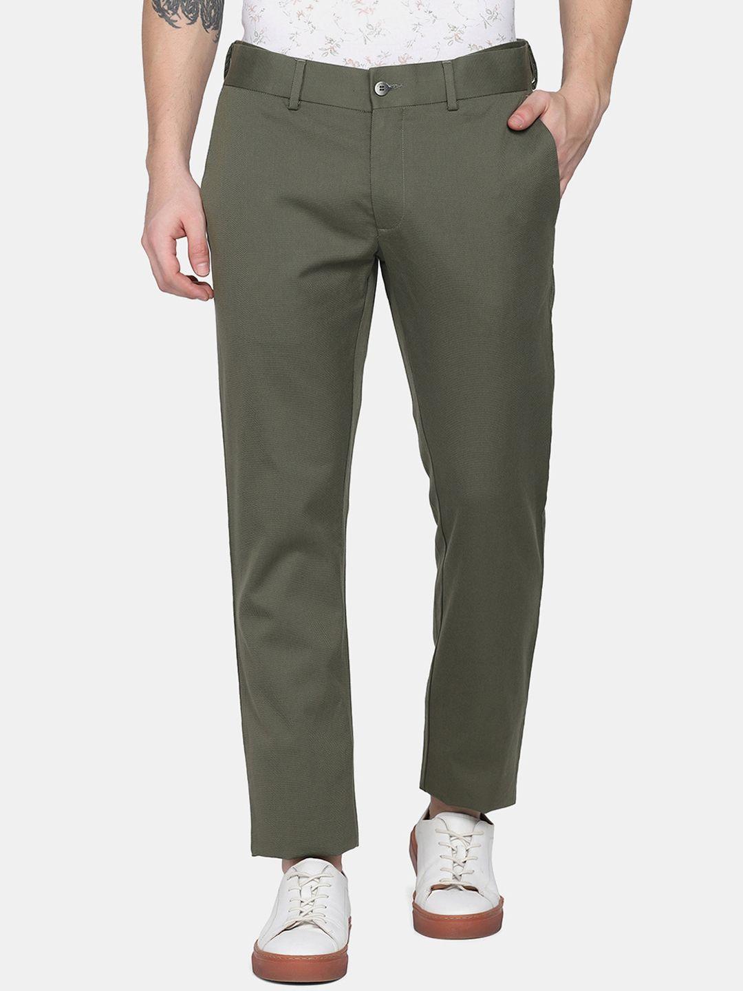 blackberrys men olive green chinos trousers