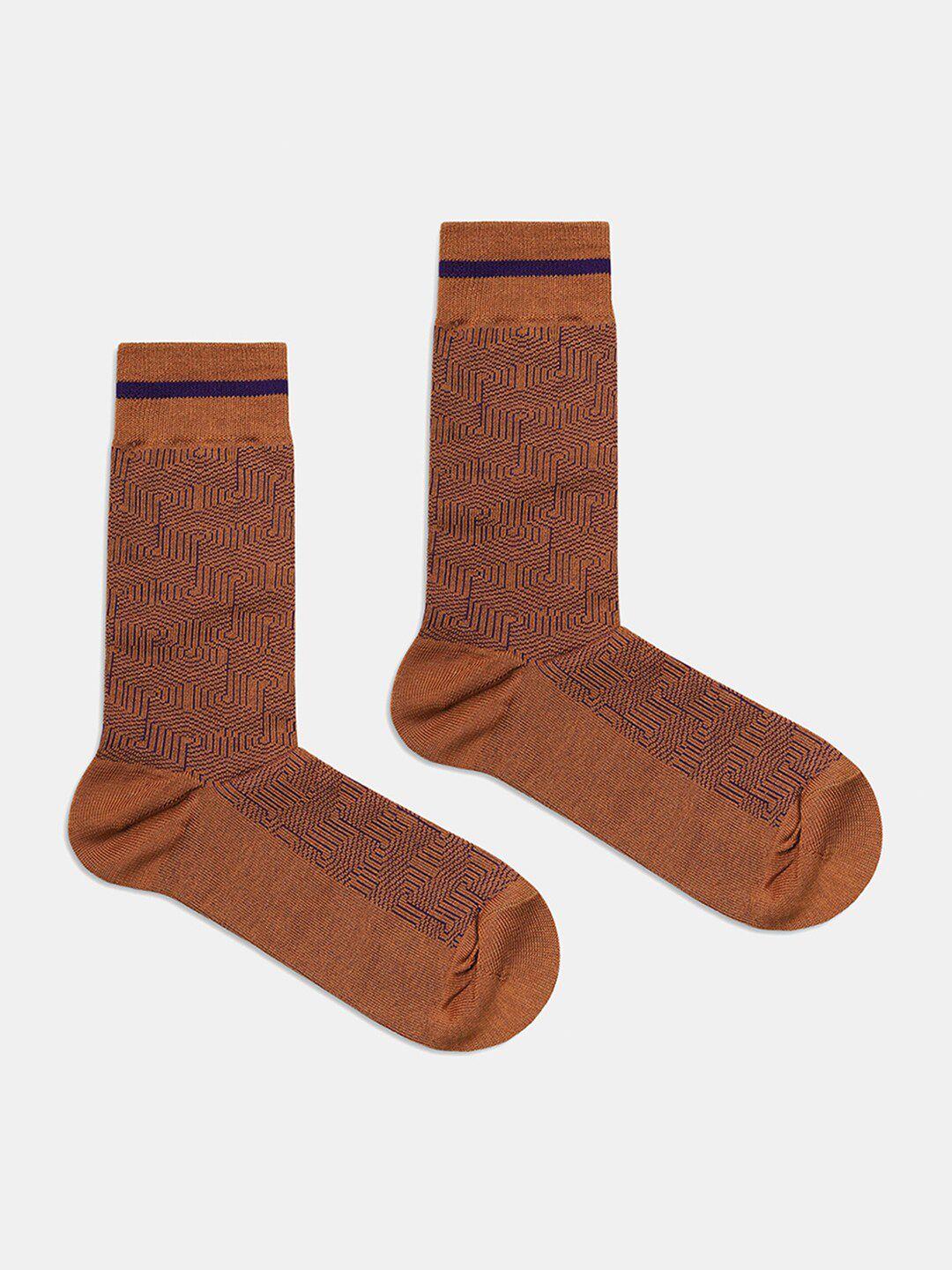blackberrys men patterned calf-length socks