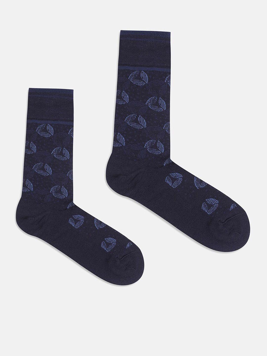 blackberrys men patterned calf-length socks