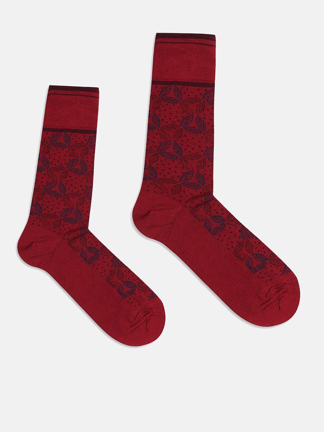 blackberrys men patterned calf-length socks