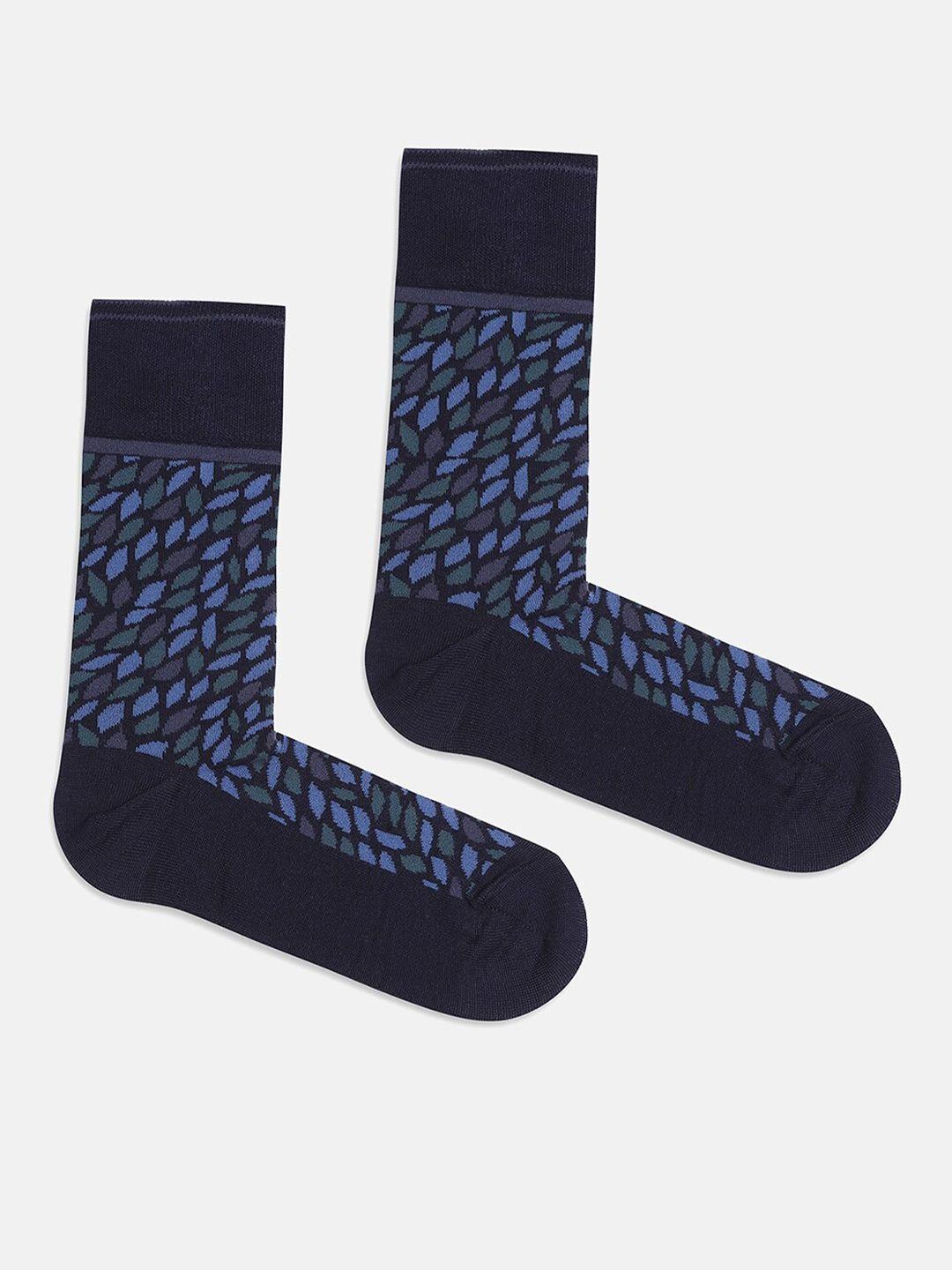 blackberrys men patterned calf length socks