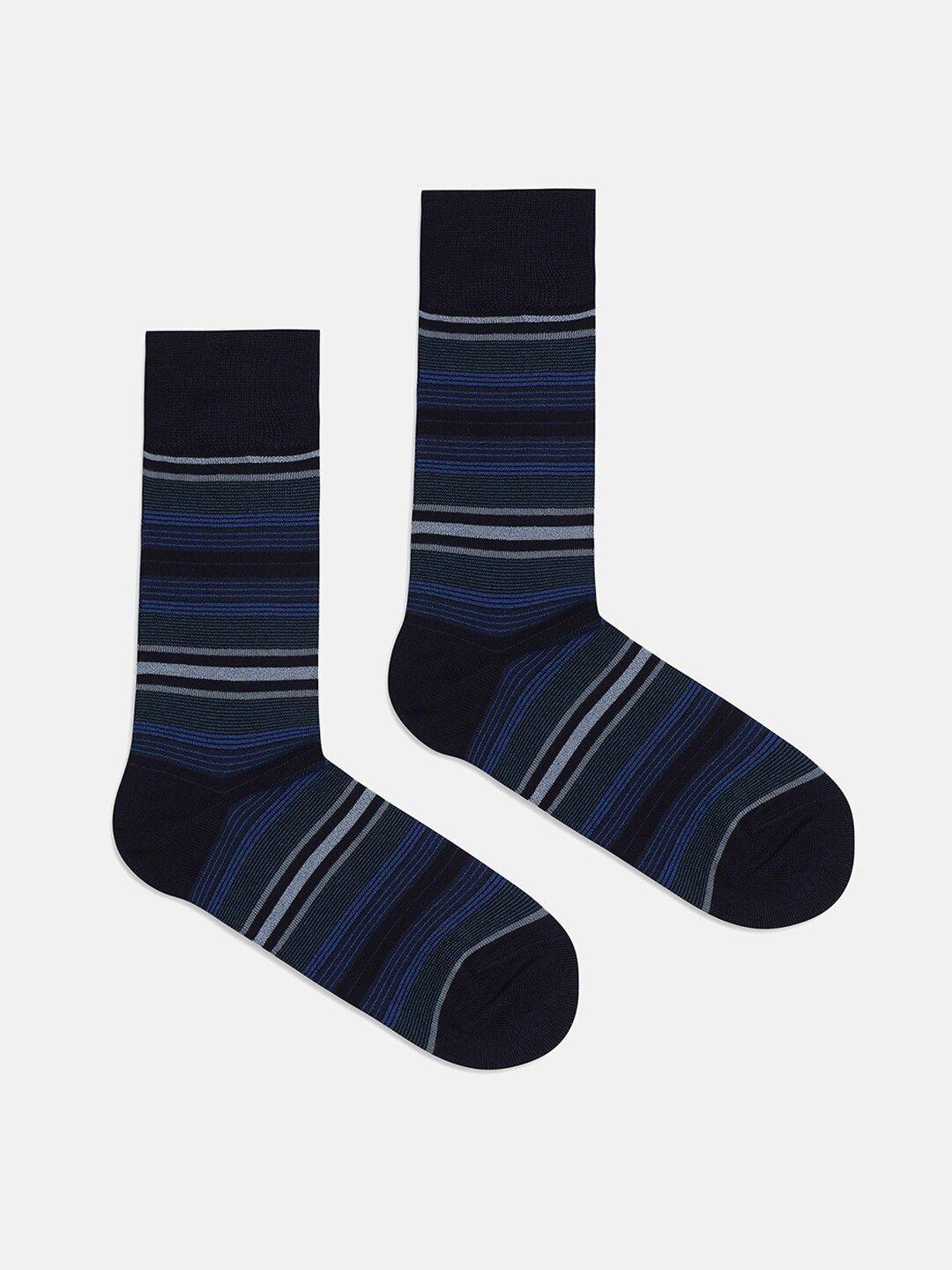 blackberrys men patterned calf-length socks