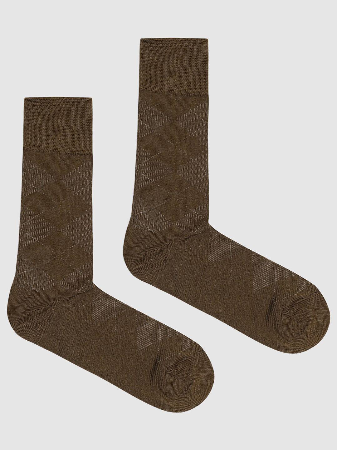 blackberrys men patterned cotton calf length socks