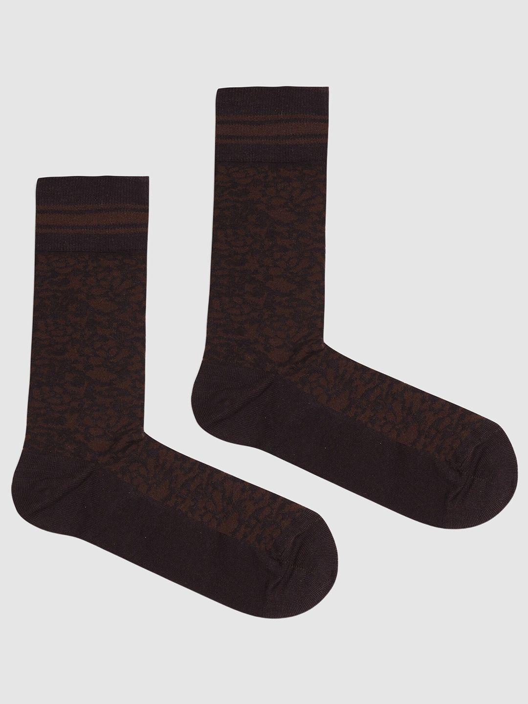 blackberrys men patterned cotton calf length socks