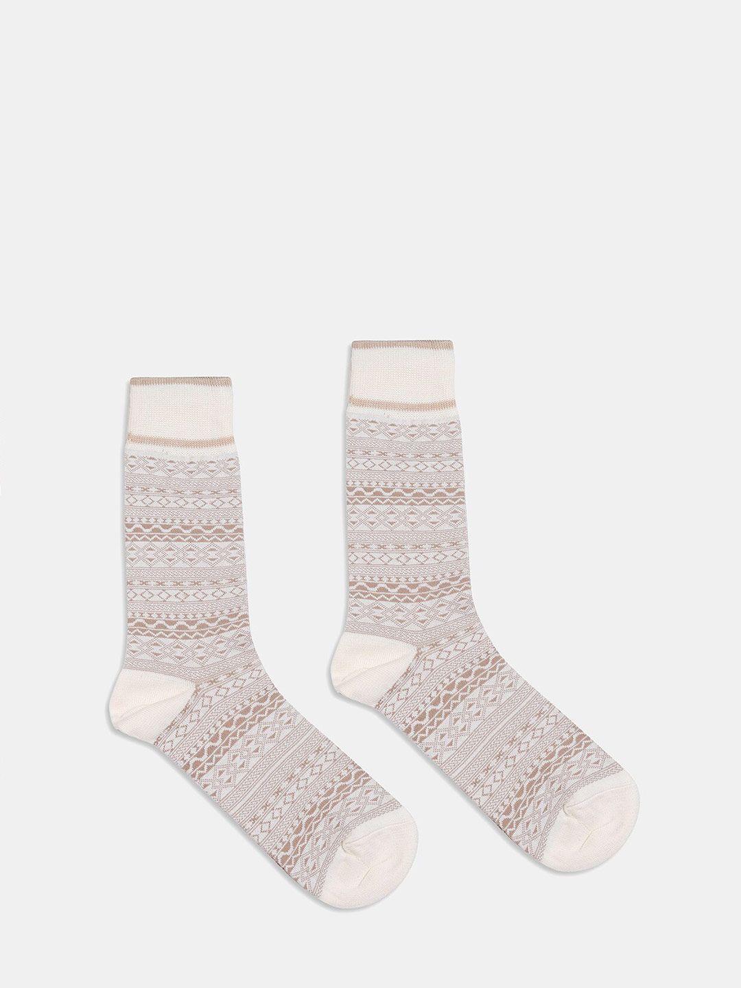 blackberrys men patterned pure cotton calf length socks