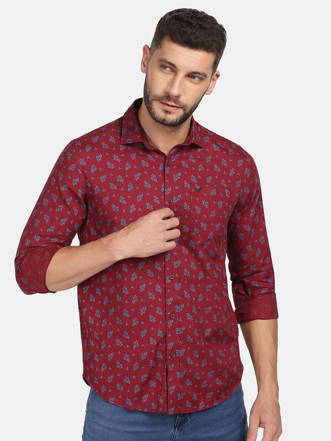 blackberrys men slim fit floral printed cotton casual shirt