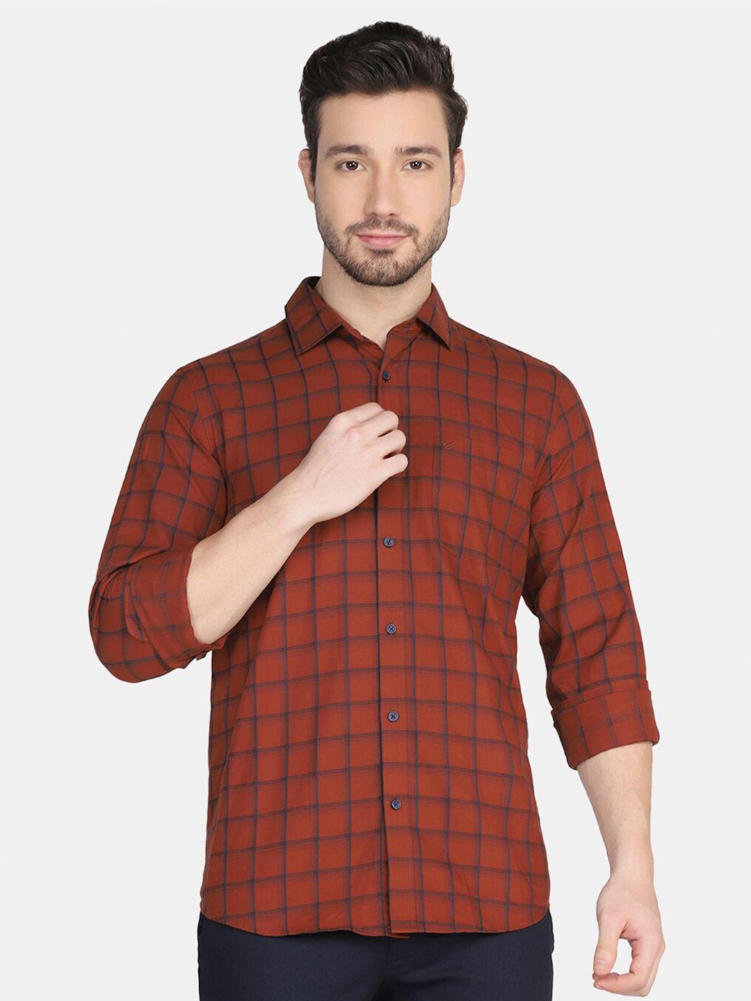 blackberrys men slim fit opaque checked casual shirt