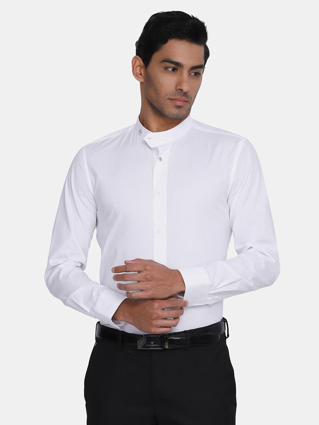 blackberrys men white india slim fit formal shirt