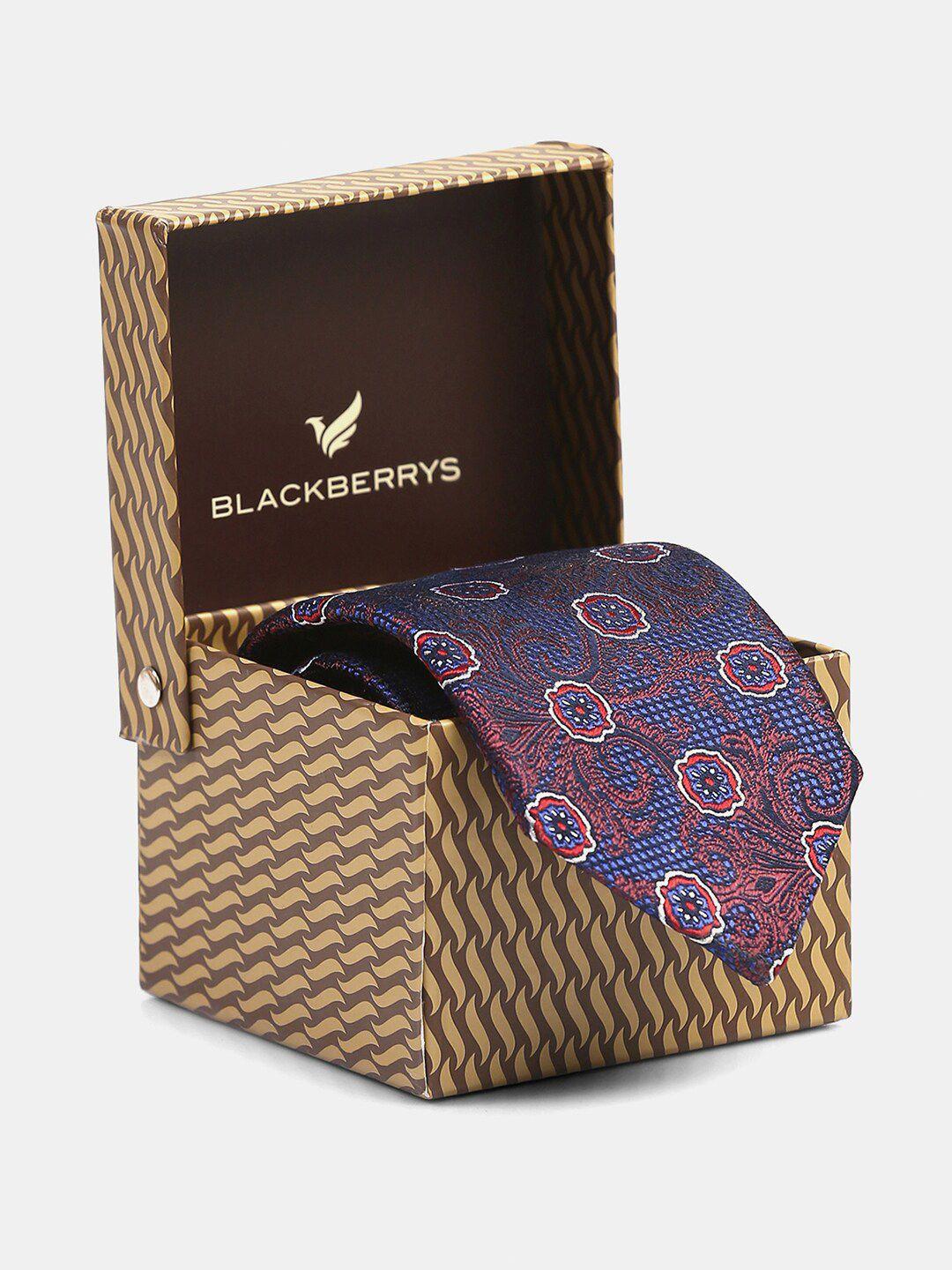 blackberrys men woven design silk skinny tie