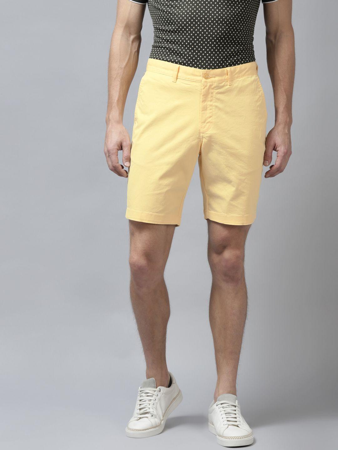 blackberrys men yellow bs-10 slim fit chino shorts