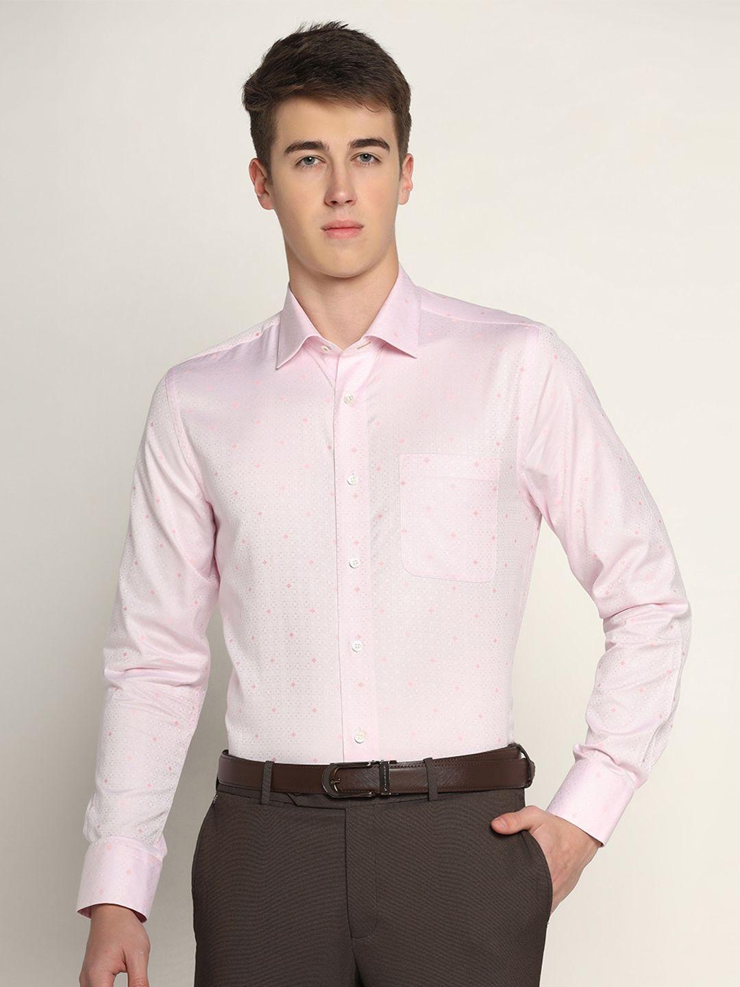 blackberrys slim fit ethnic motifs printed pure cotton formal shirt