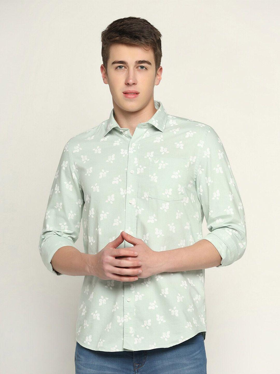 blackberrys slim fit floral printed pure cotton casual shirt