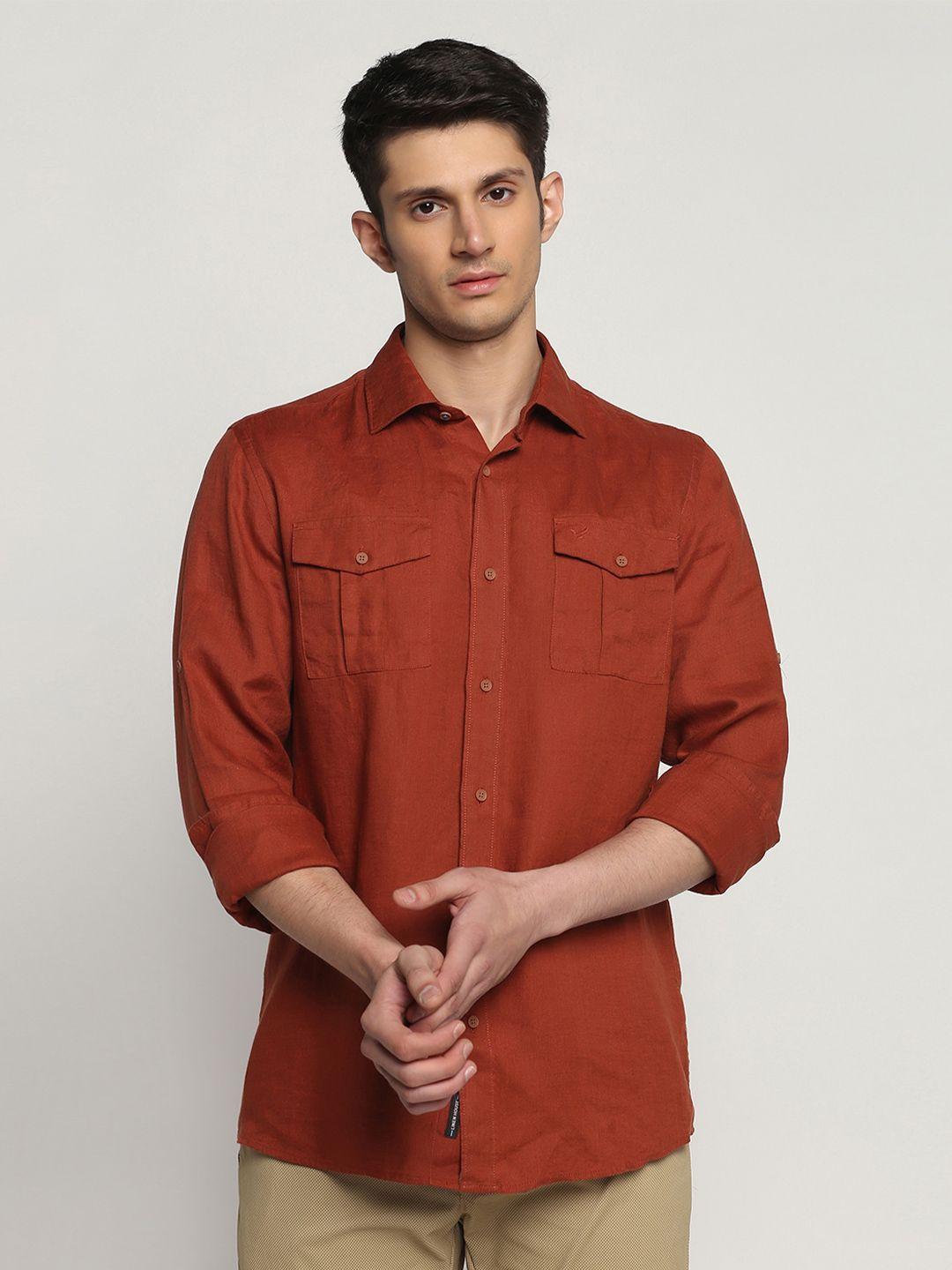 blackberrys slim fit linen casual shirt