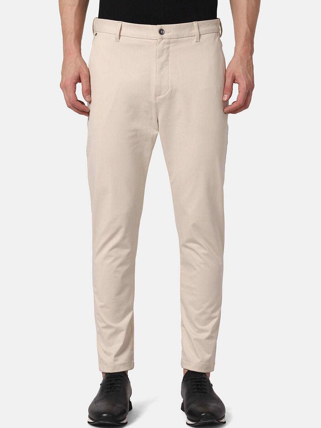blackberrys techpro collection men beige slim fit low-rise regular trousers