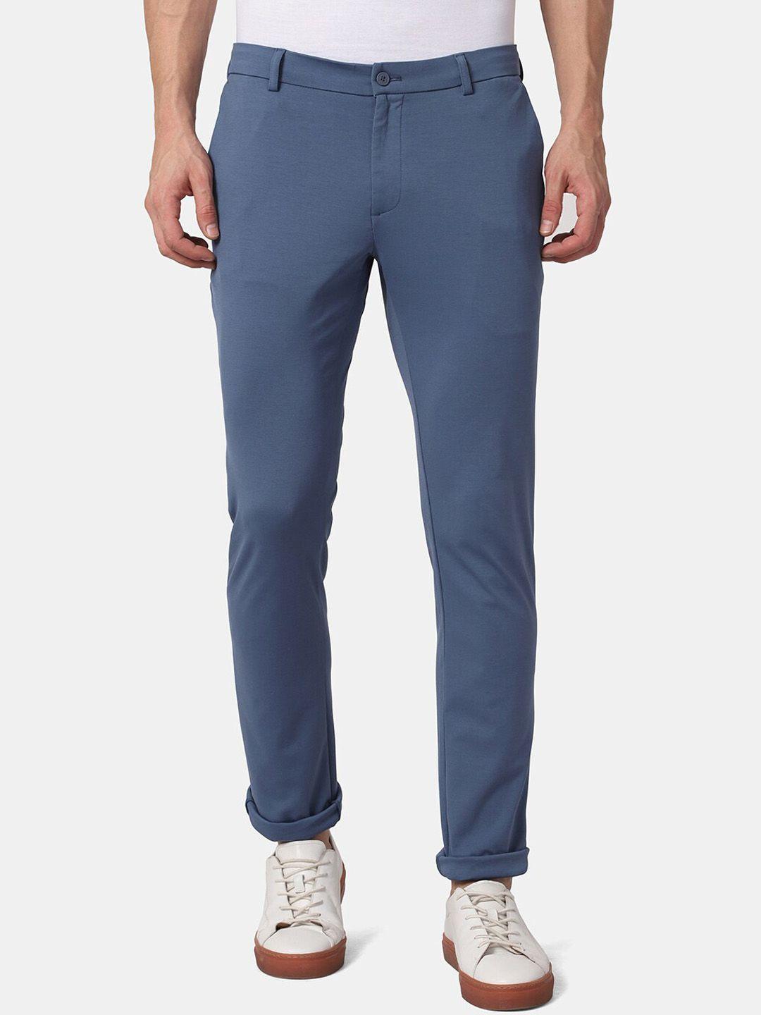 blackberrys techpro collection men blue slim fit low-rise trousers