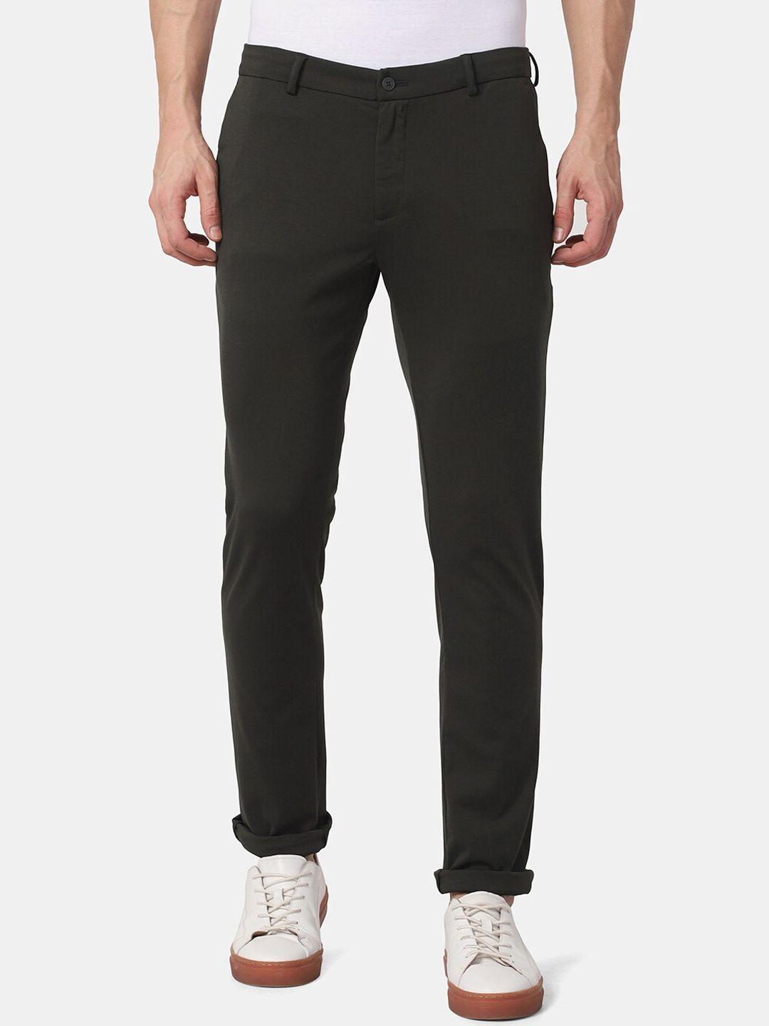 blackberrys techpro collection men green slim fit low-rise trousers