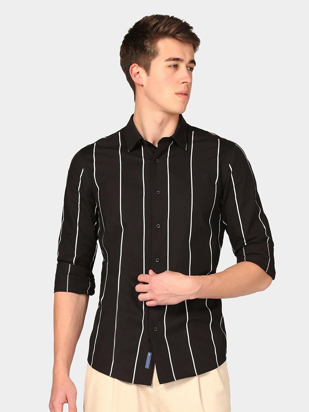 blackberrys vertical striped cutaway collar india slim pure cotton shirt