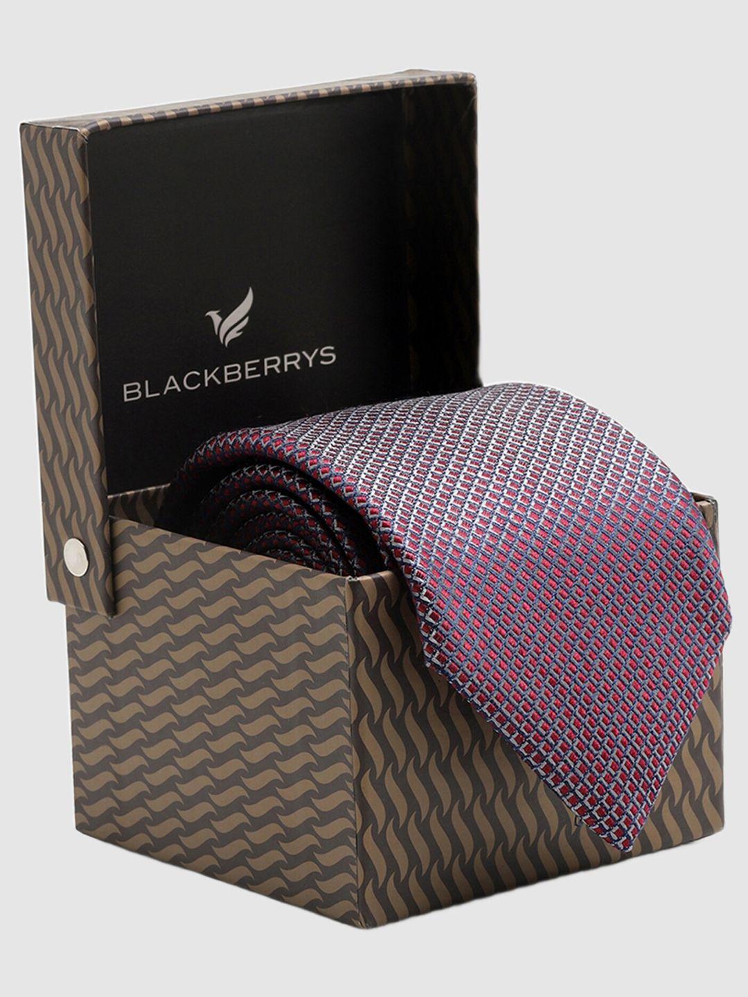 blackberrys woven design silk formal skinny tie