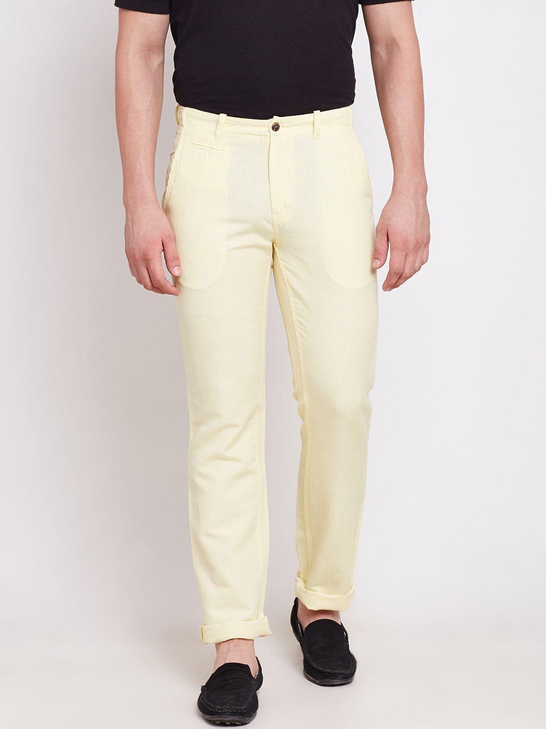 blackberrys yellow sharp fit casual trousers