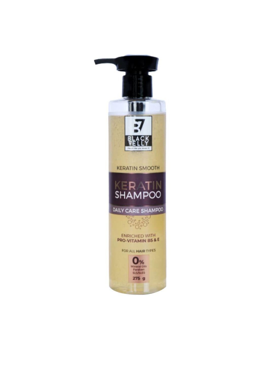 blackvelly keratin smooth daily care shampoo with pro-vitamin b5 & e - 275 g