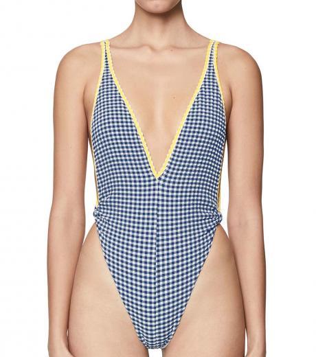 blackwhite checked one piece swimsuit