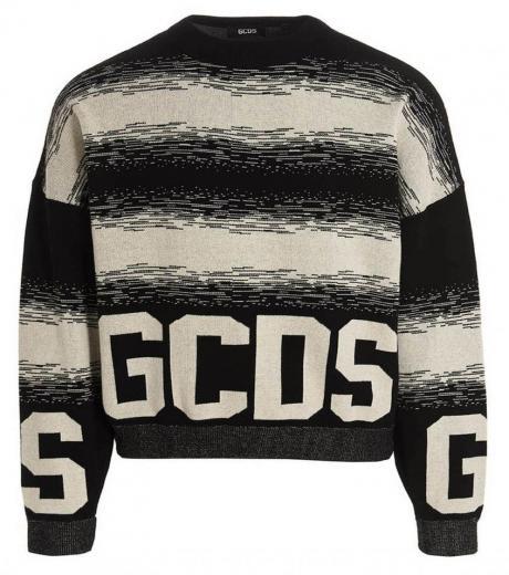 blackwhite logo jacquard sweater