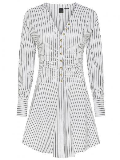 blackwhite  vertical-striped shirt dress