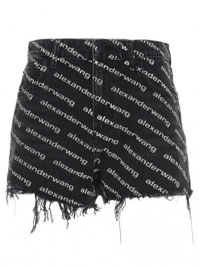 blackwhite all-over logo shorts