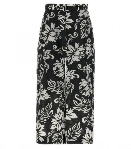 blackwhite floral print trousers
