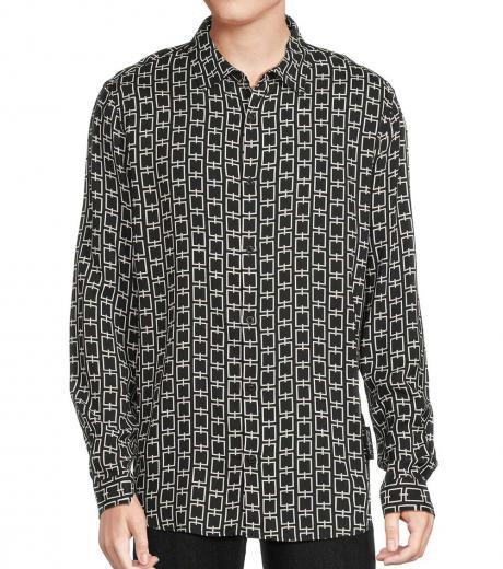 blackwhite geometric print shirt