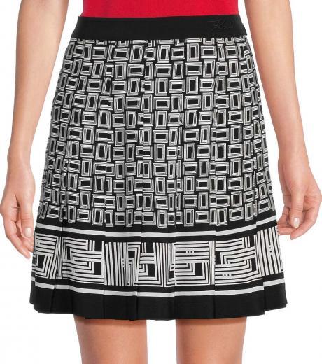 blackwhite geometric printed mini skirt