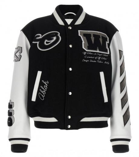 blackwhite lea varsity bomber jacket