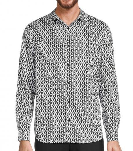 blackwhite pattern button down shirt