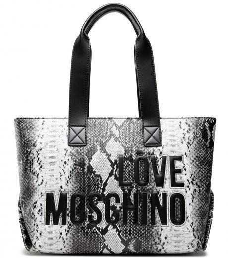 blackwhite snake effect large tote