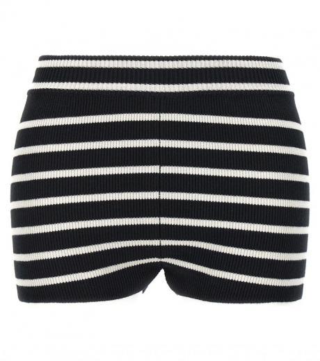 blackwhite striped knitted shorts