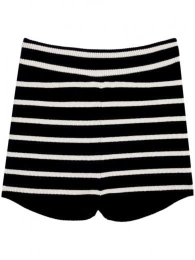 blackwhite striped knitted shorts