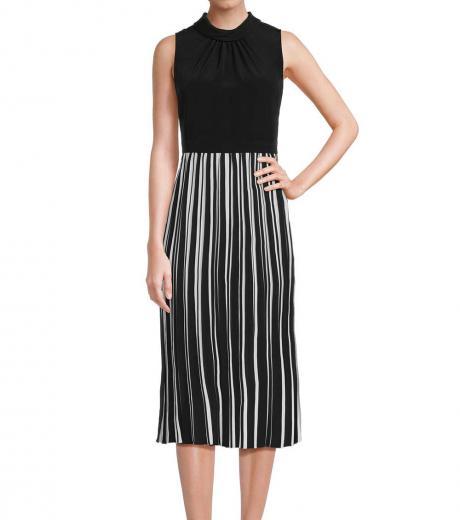 blackwhite striped midi dress