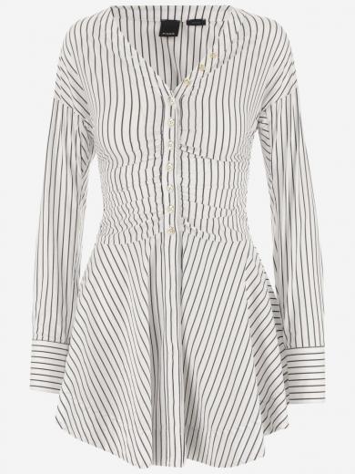 blackwhite vertical stripe shirt dress