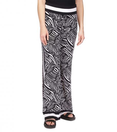 blackwhite zebra-print wide-leg pants