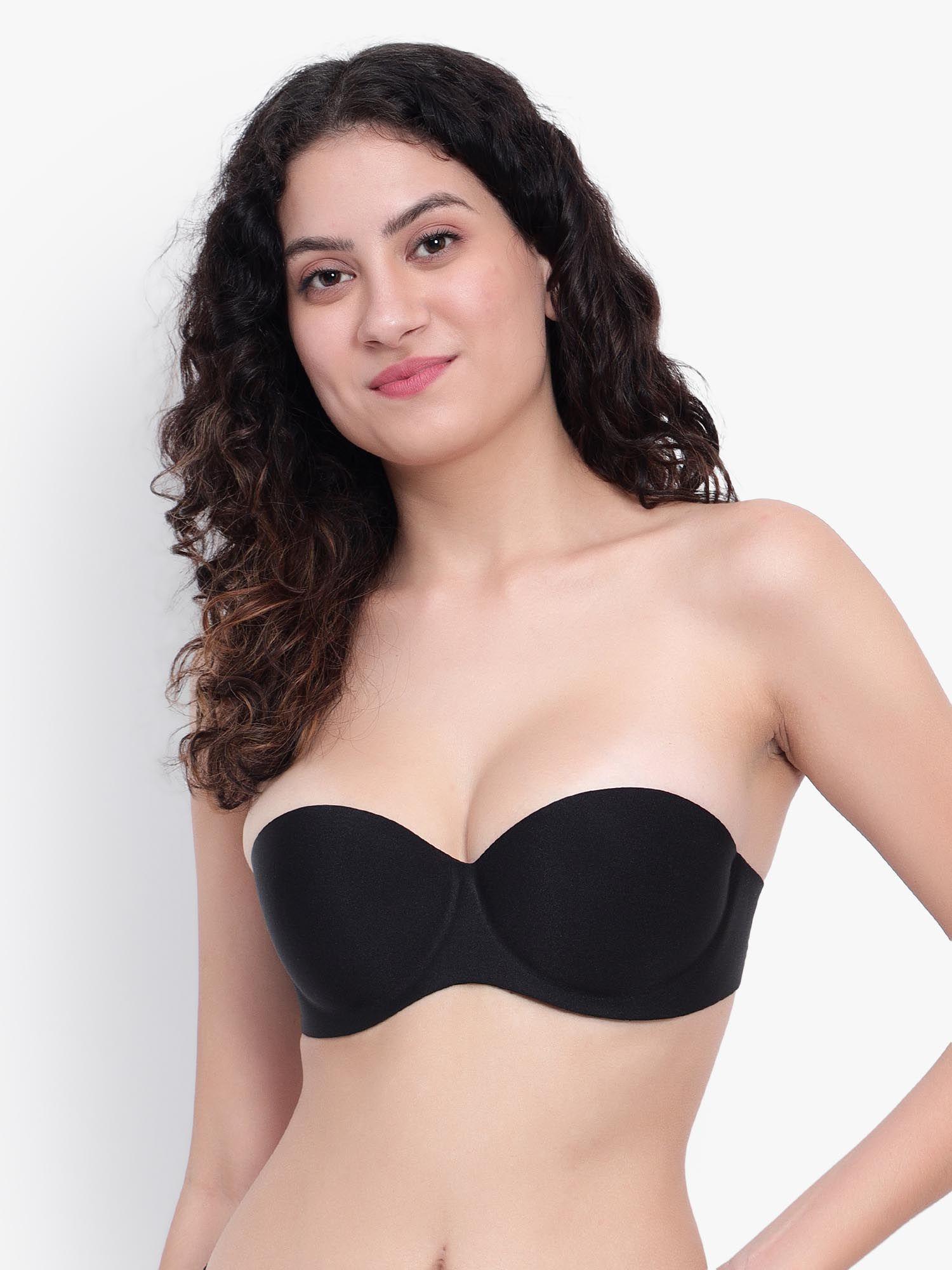 blackwomen underwired heavily padded bandeau backless bra