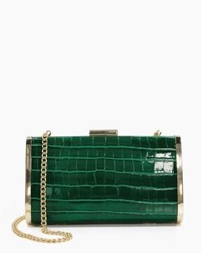 blaike croc-embossed hard case clutch bag