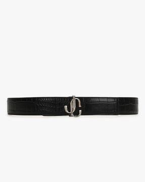 blaire croc-embossed leather belt