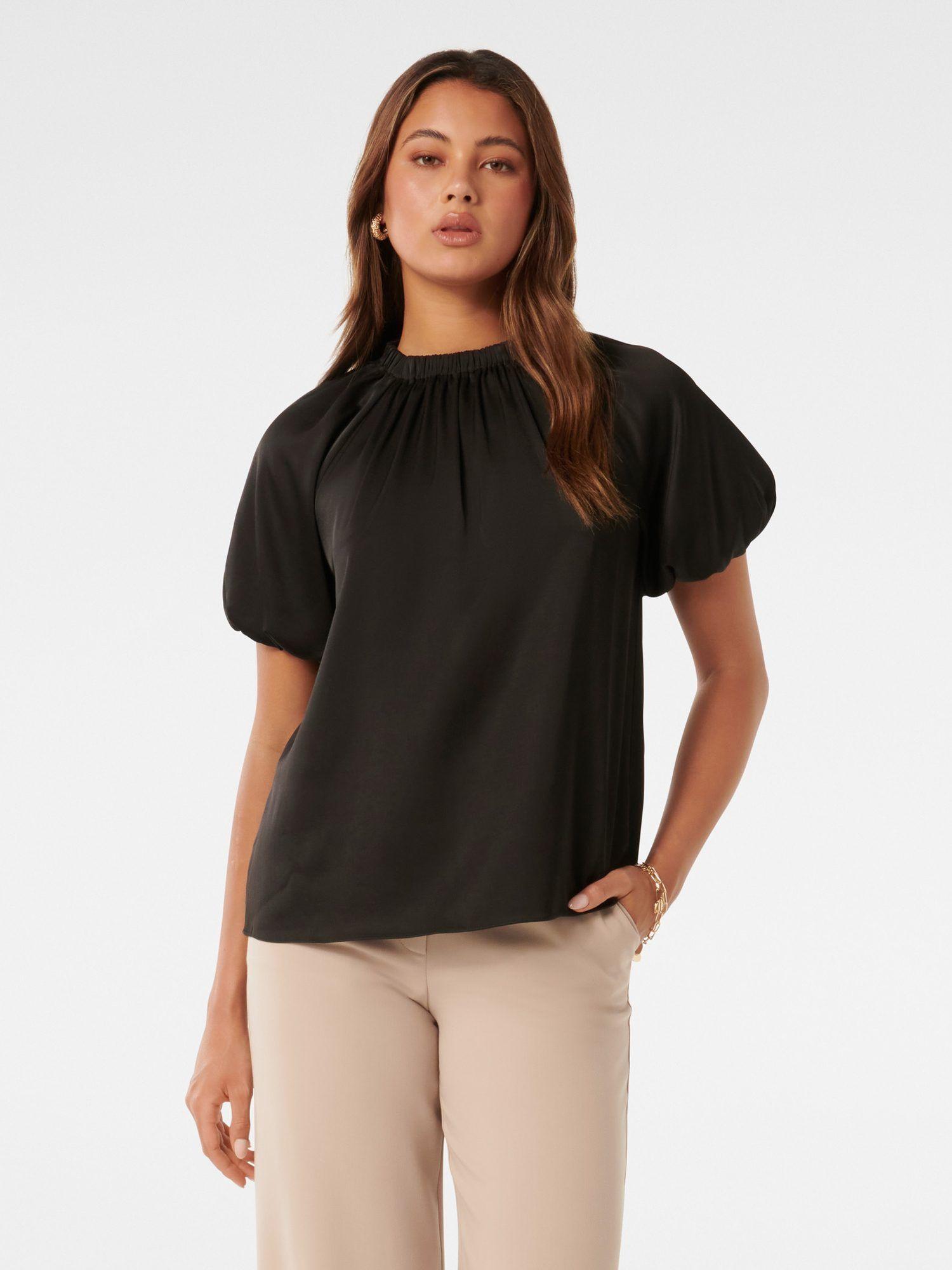 blake bubble sleeve satin top