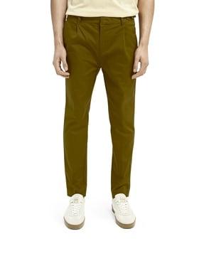 blake-pleated chinos with slip pockets